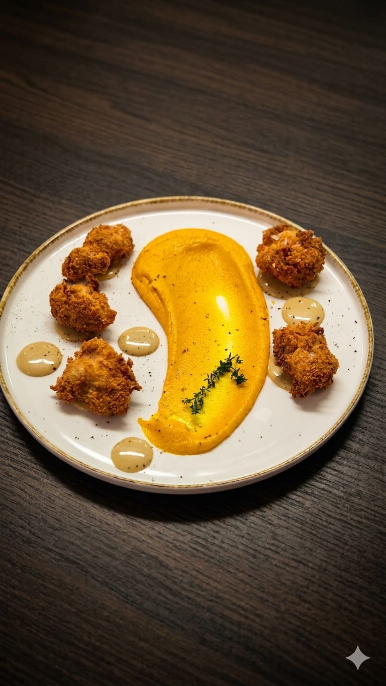 Composizione gourmet servita ad Antico Portale