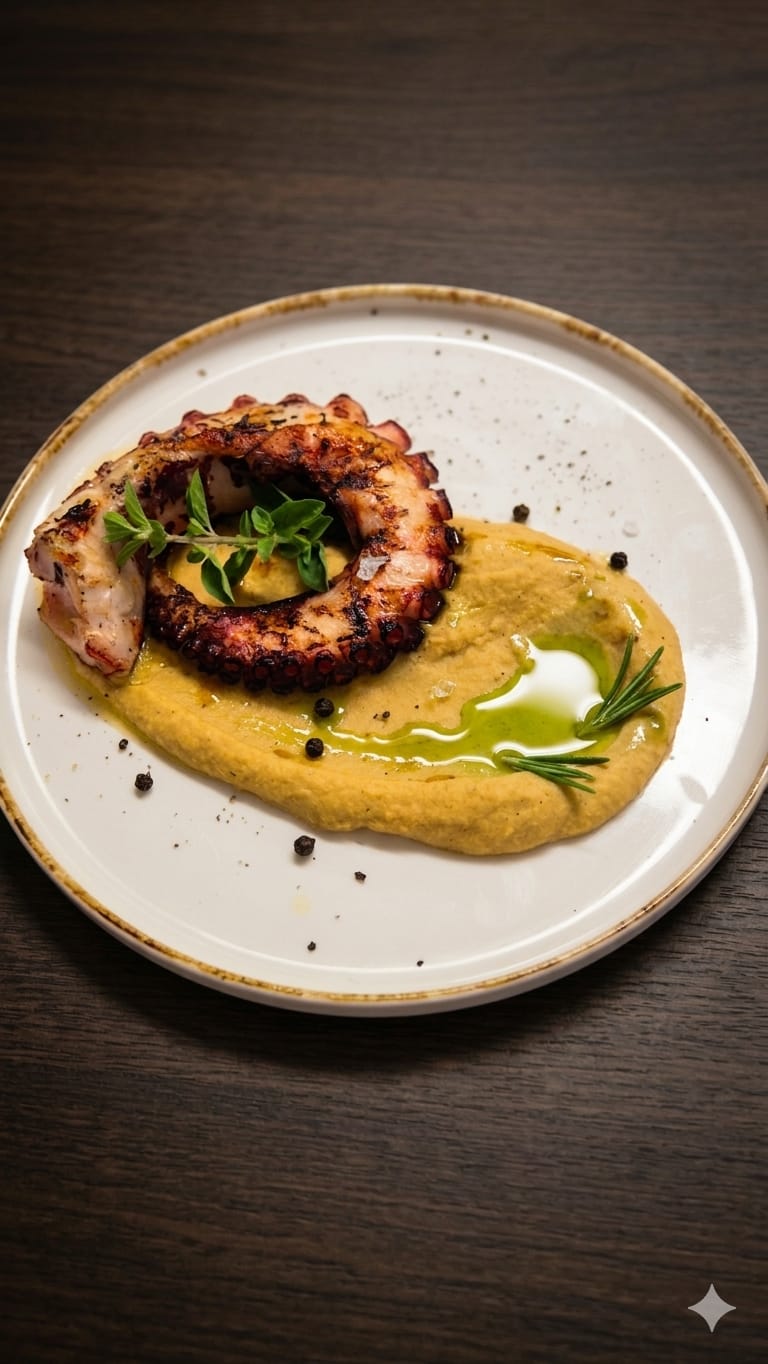 Piatto di pesce, cucina toscana contemporanea nel Valdambra